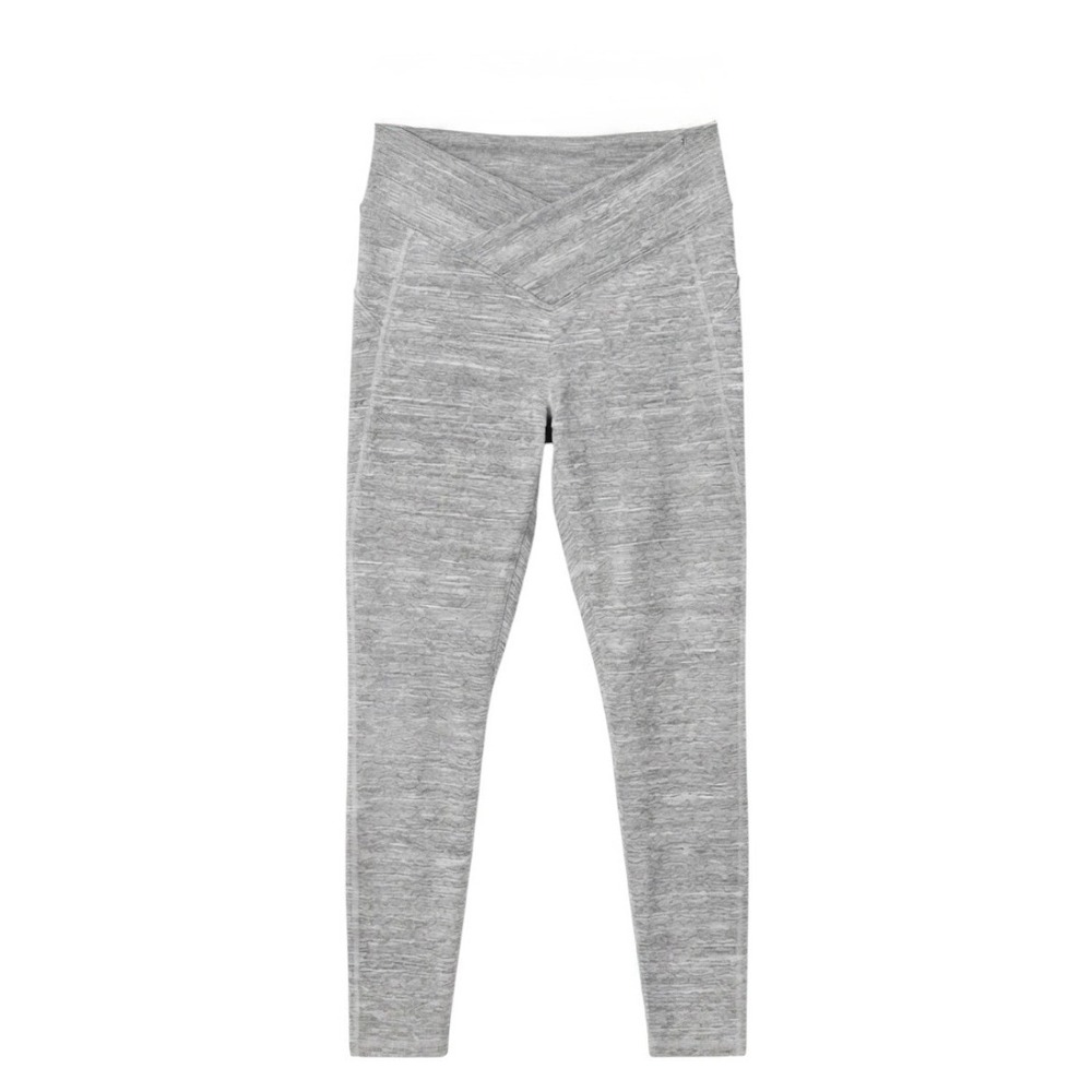 Victoria's Secret PINK NWT Women's Size Large Gray Crossover Leggings Yoga Pants
